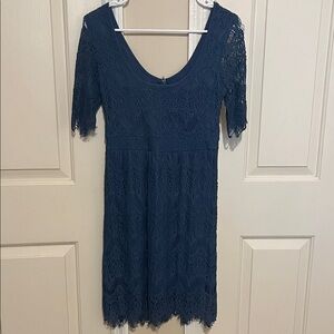 Pins & Needles Navy Lace Midi Dress